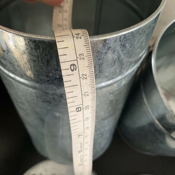 Rustic Farmhouse Galvanized Metal Kitchen Storage Canister Jar lot 4 +coffee 🆕 - Picture 10 of 13